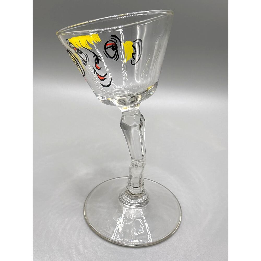 Tipsy Martini Glass "Gay Fad" by Beau Brummel Novelty 1950's Silly Glass Retro - Picture 4 of 7